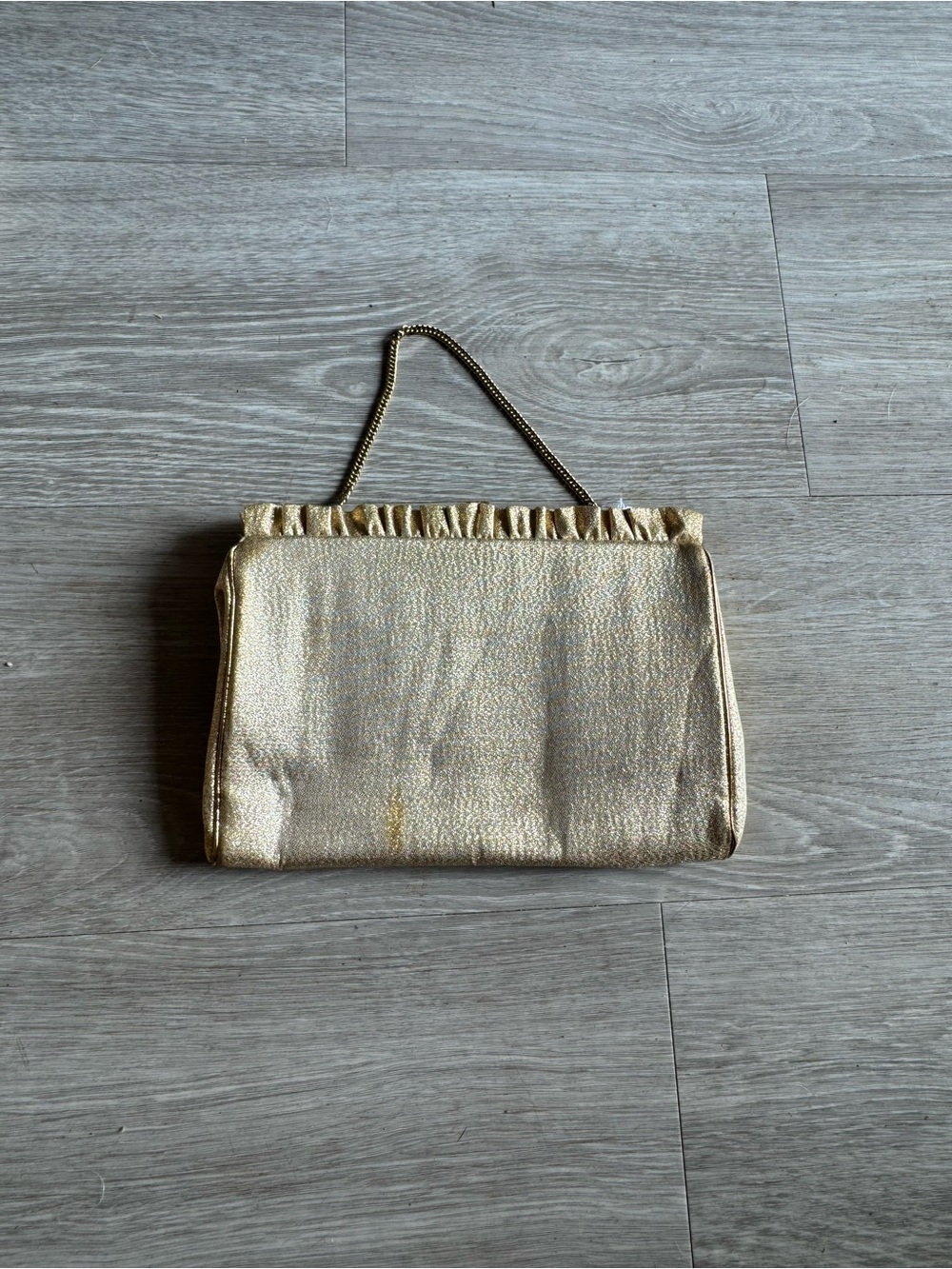 Gold Evening Clutch Bag with Chain Handle